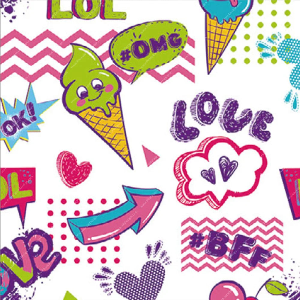LOL Pop Art Doodles – Pillow Cover Backdrop