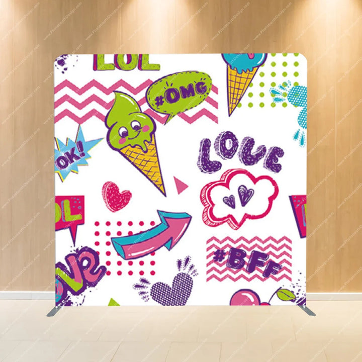 LOL Pop Art Doodles – Pillow Cover Backdrop