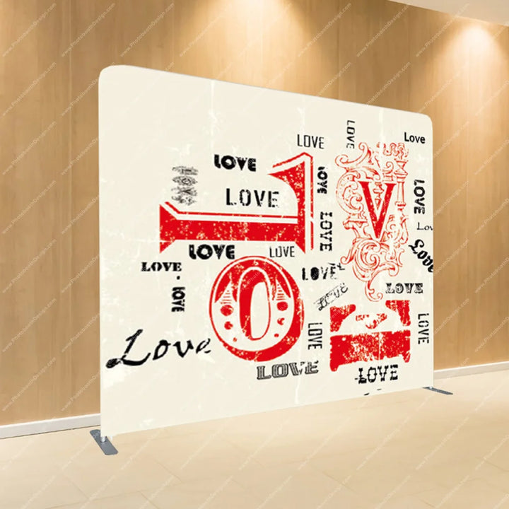 Love Typography Collage Red - Pillow Cover Backdrop