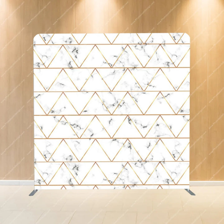 Marble & Gold Geometric Triangles - Pillow Cover Backdrop