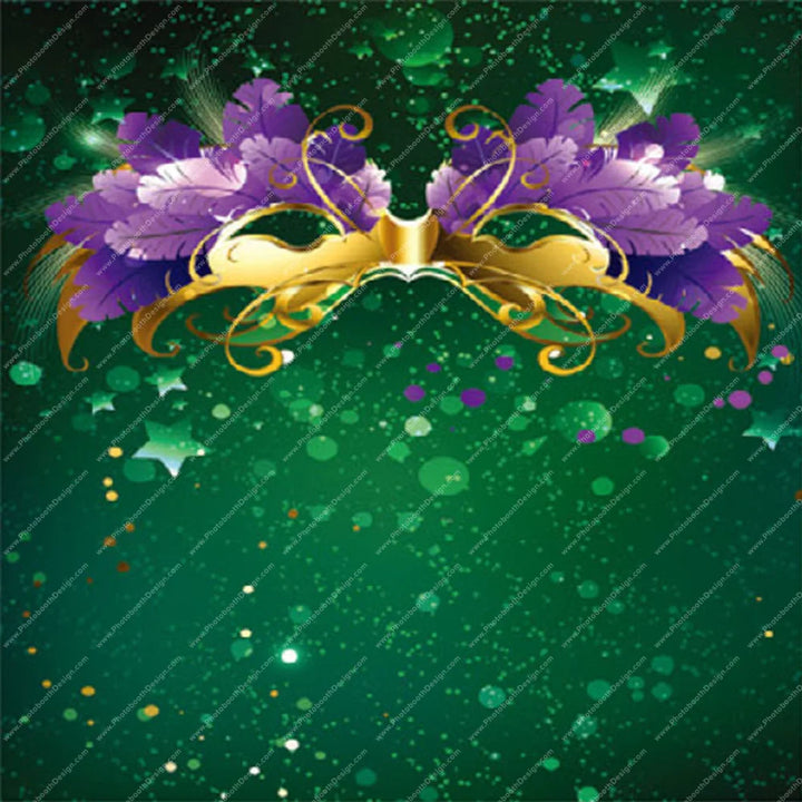 Masquerade Feathers & Gold – Pillow Cover Backdrop