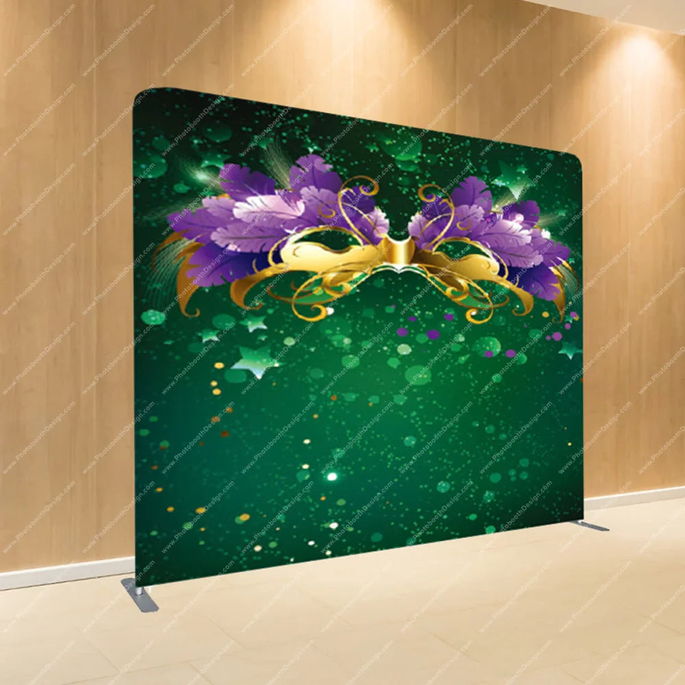 Masquerade Feathers & Gold – Pillow Cover Backdrop