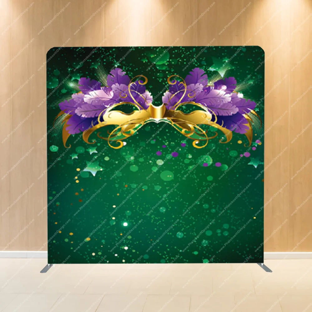 Masquerade Feathers & Gold – Pillow Cover Backdrop