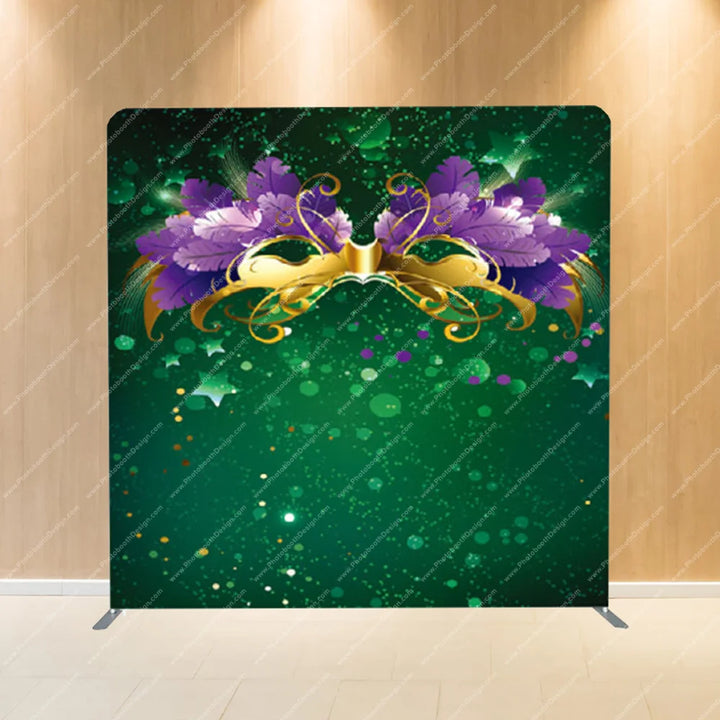 Masquerade Feathers & Gold – Pillow Cover Backdrop