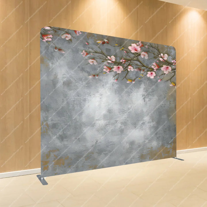 Misty Gray with Cherry Blossoms – Pillow Cover Backdrop