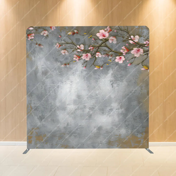 Misty Gray with Cherry Blossoms – Pillow Cover Backdrop