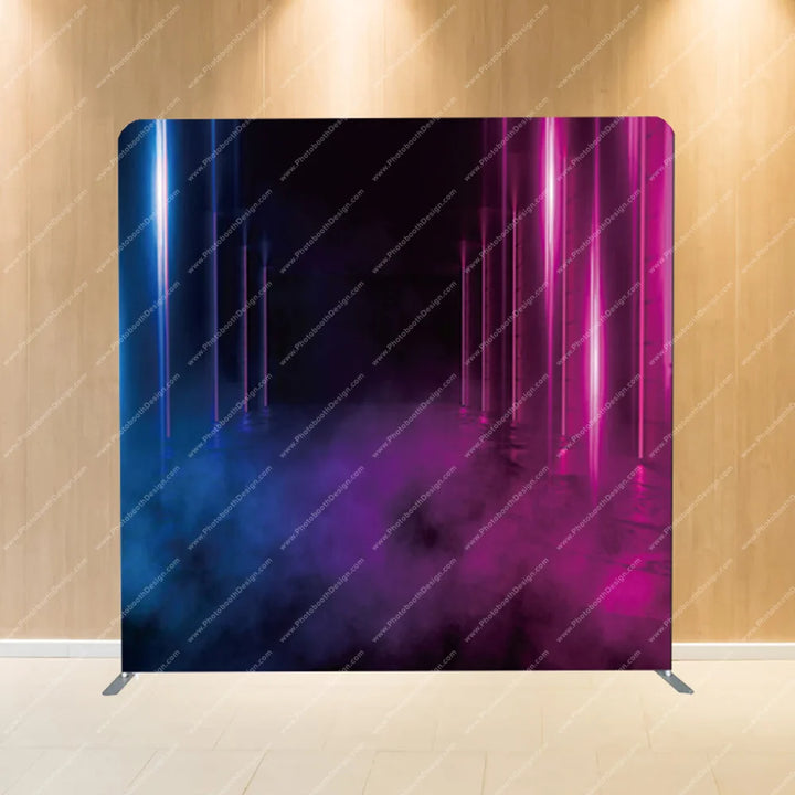 Neon Mist Hallway – Pillow Cover Backdrop