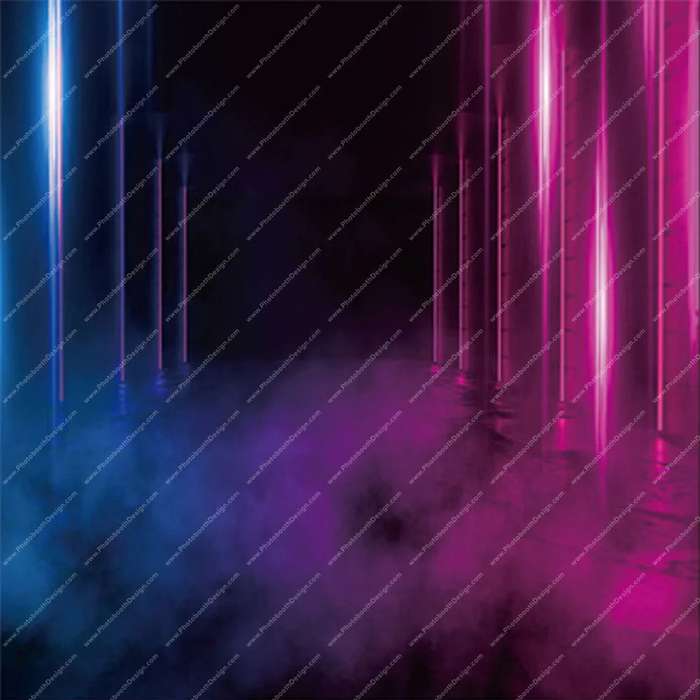 Neon Mist Hallway – Pillow Cover Backdrop