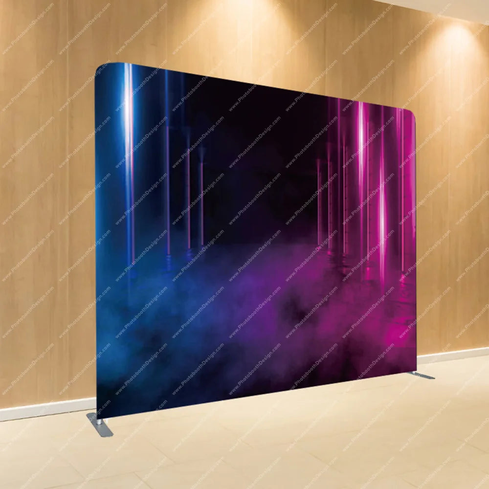 Neon Mist Hallway – Pillow Cover Backdrop