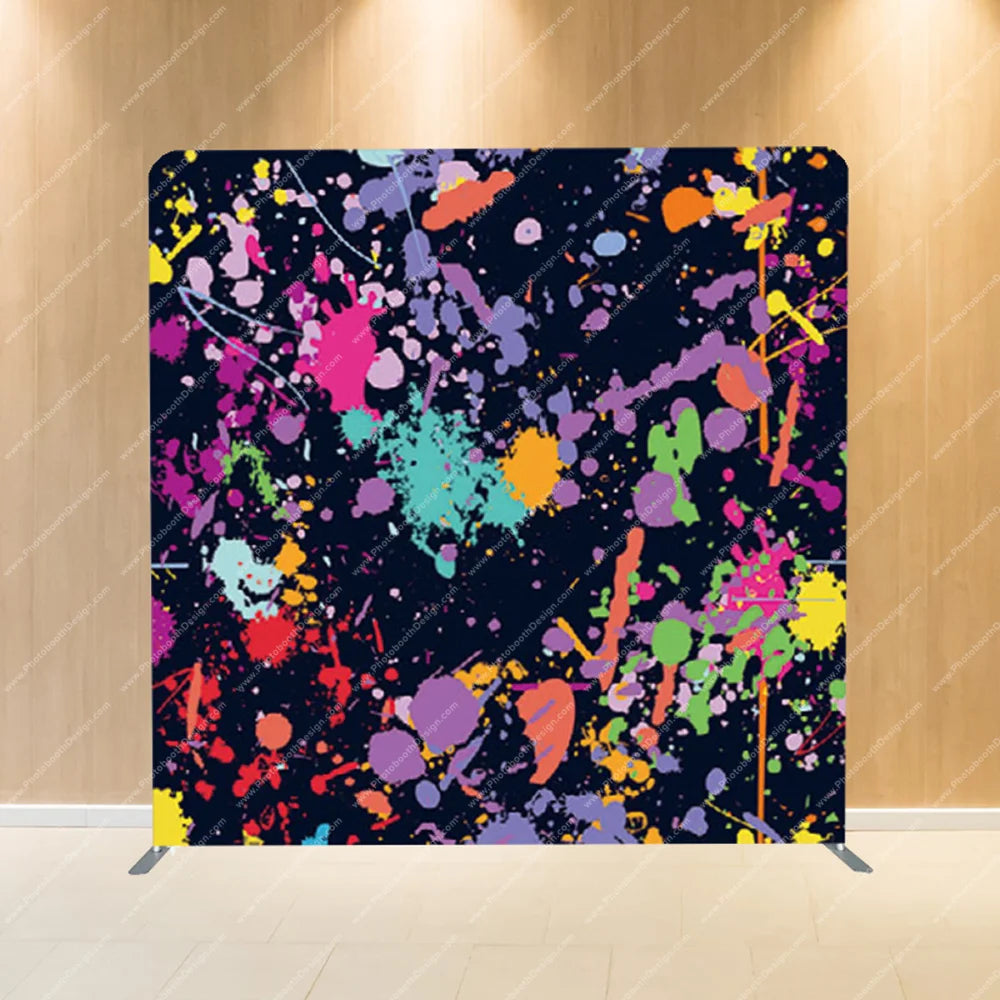 Neon Paint Splatter Abstract - Pillow Cover Backdrop
