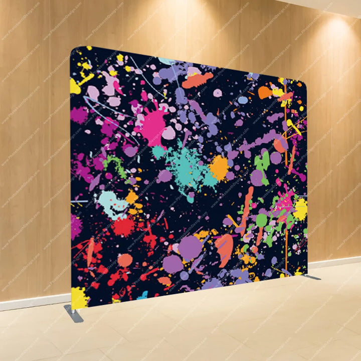 Neon Paint Splatter Abstract - Pillow Cover Backdrop