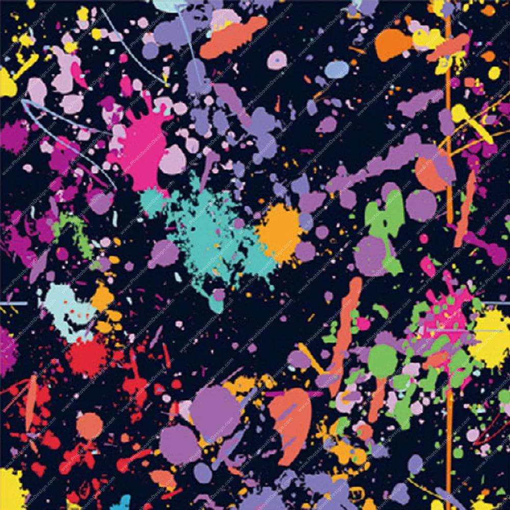 Neon Paint Splatter Abstract - Pillow Cover Backdrop