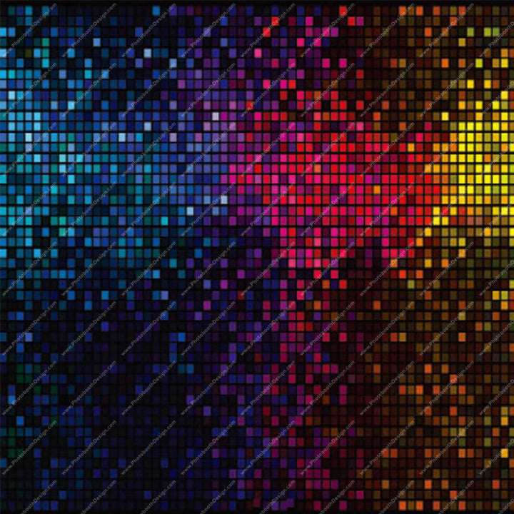 Neon Pixel Grid – Pillow Cover Backdrop