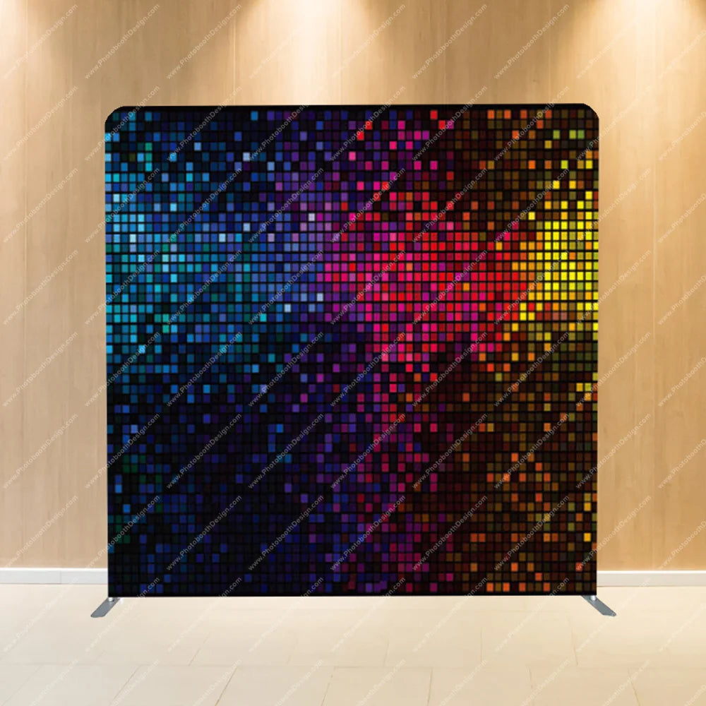 Neon Pixel Grid – Pillow Cover Backdrop