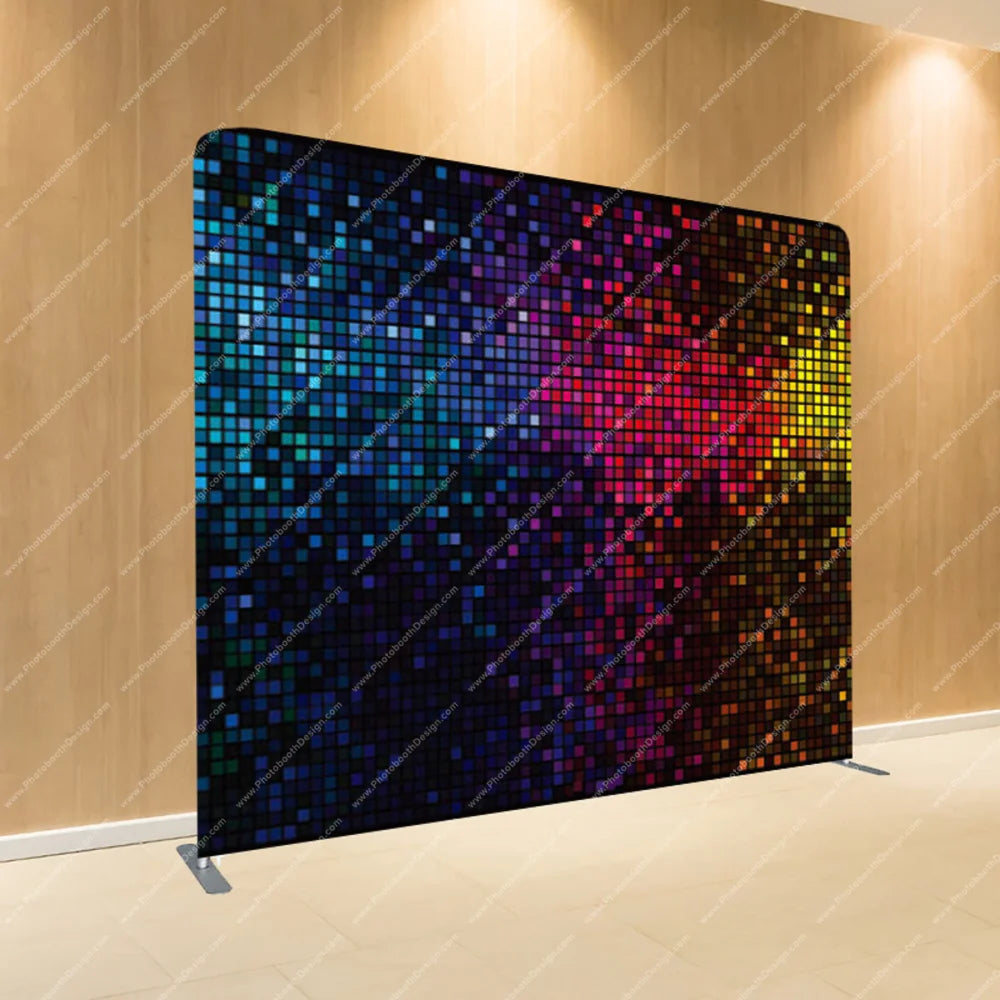 Neon Pixel Grid – Pillow Cover Backdrop