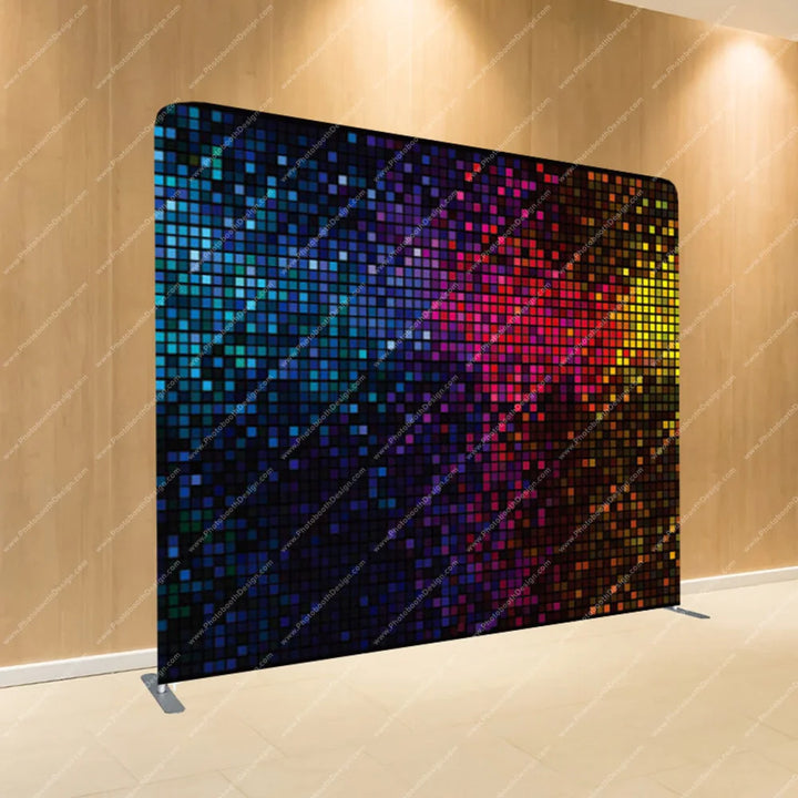 Neon Pixel Grid – Pillow Cover Backdrop