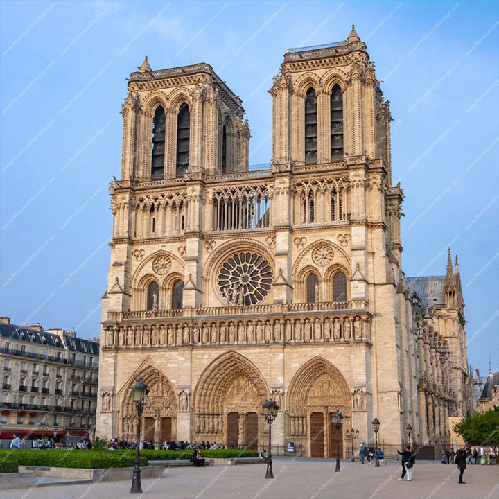 Notre Dame Cathedral Paris - Pillow Cover Backdrop Backdrops