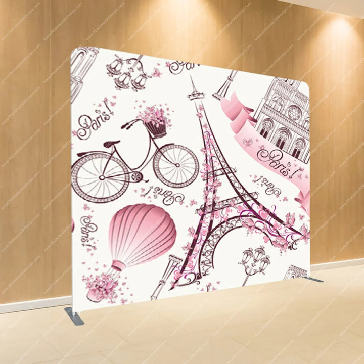 Paris Romance Eiffel Theme - Pillow Cover Backdrop