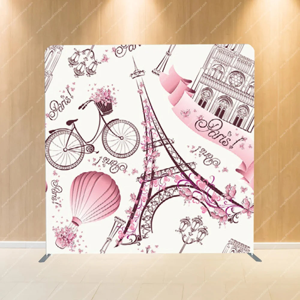Paris Romance Eiffel Theme - Pillow Cover Backdrop