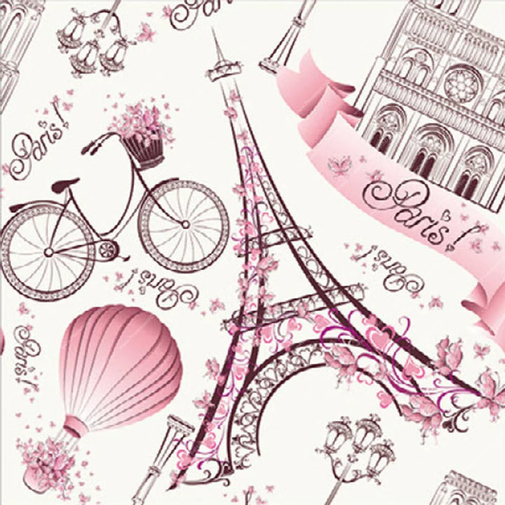 Paris Romance Eiffel Theme - Pillow Cover Backdrop