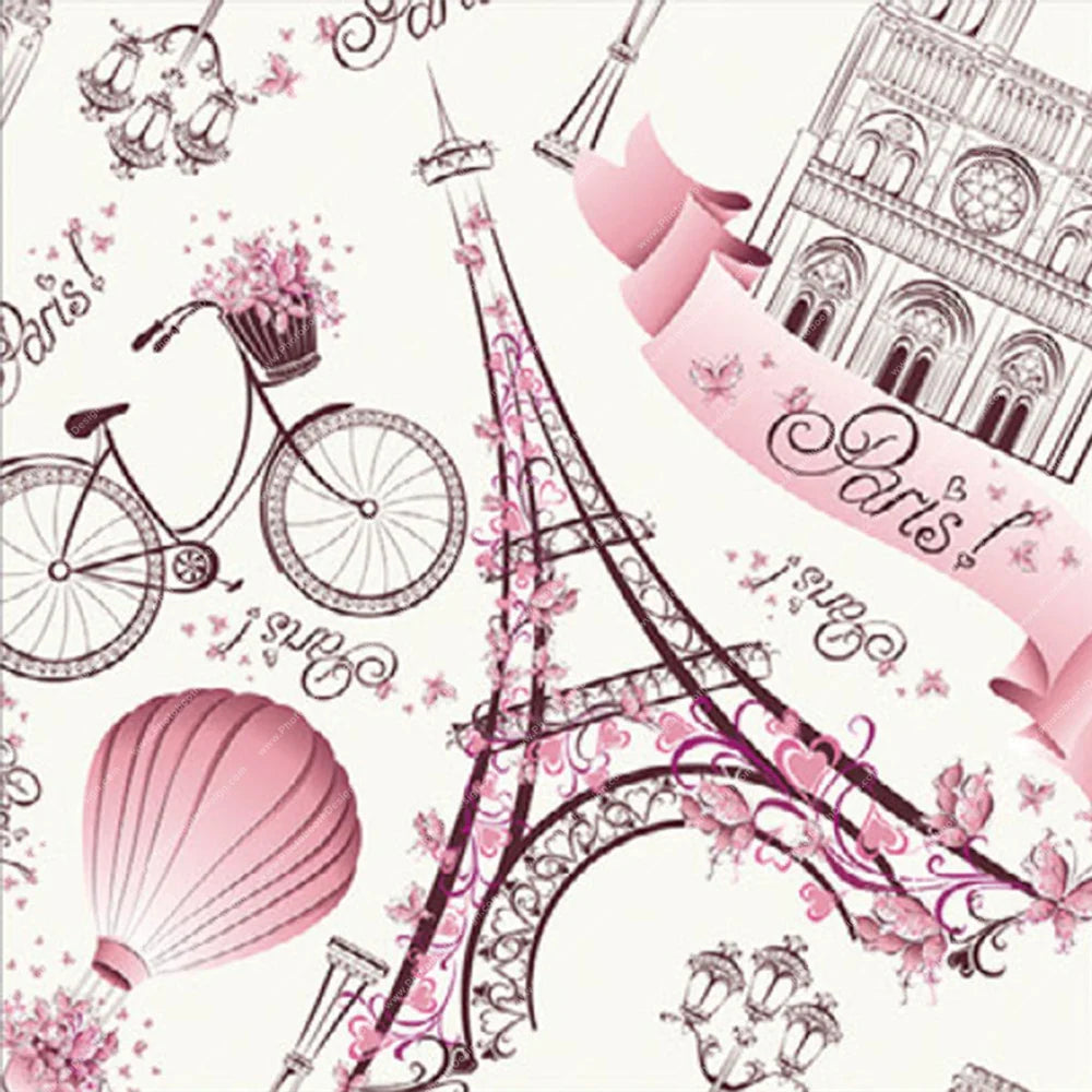 Paris Sketch in Blush – Pillow Cover Backdrop