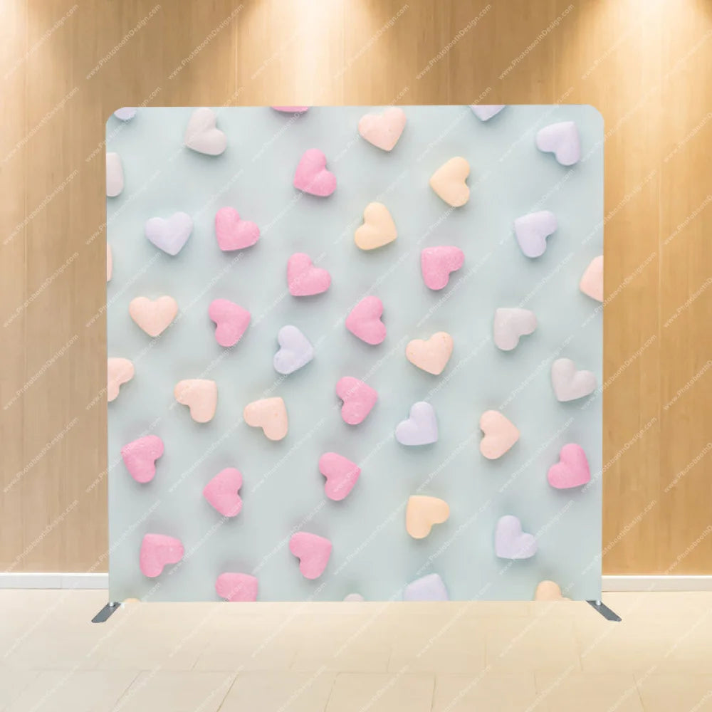 Pastel Candy Hearts - Pillow Cover Backdrop Backdrops