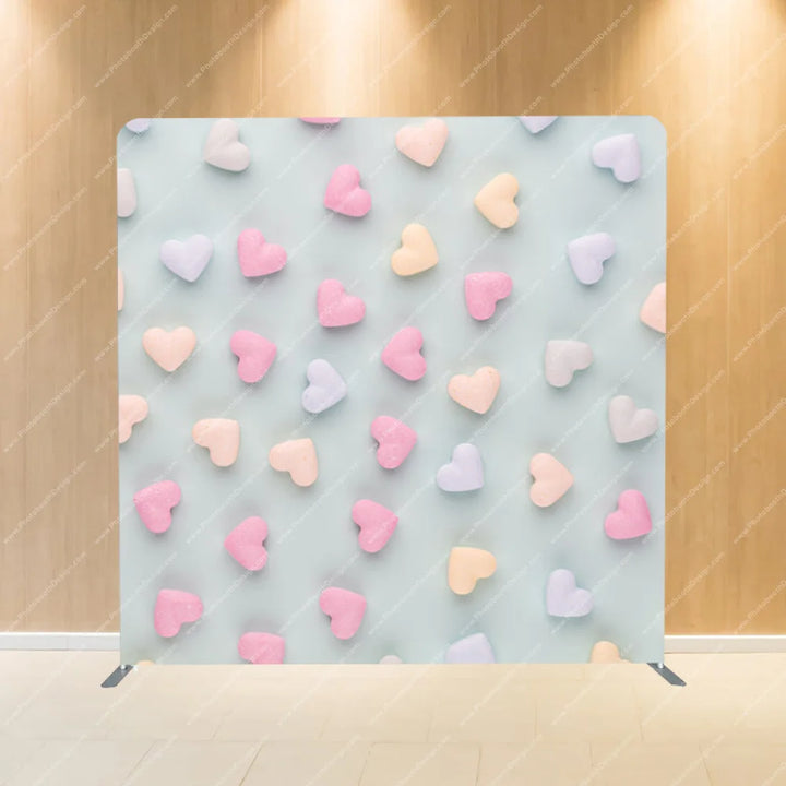 Pastel Candy Hearts - Pillow Cover Backdrop Backdrops