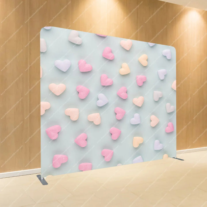 Pastel Candy Hearts - Pillow Cover Backdrop Backdrops