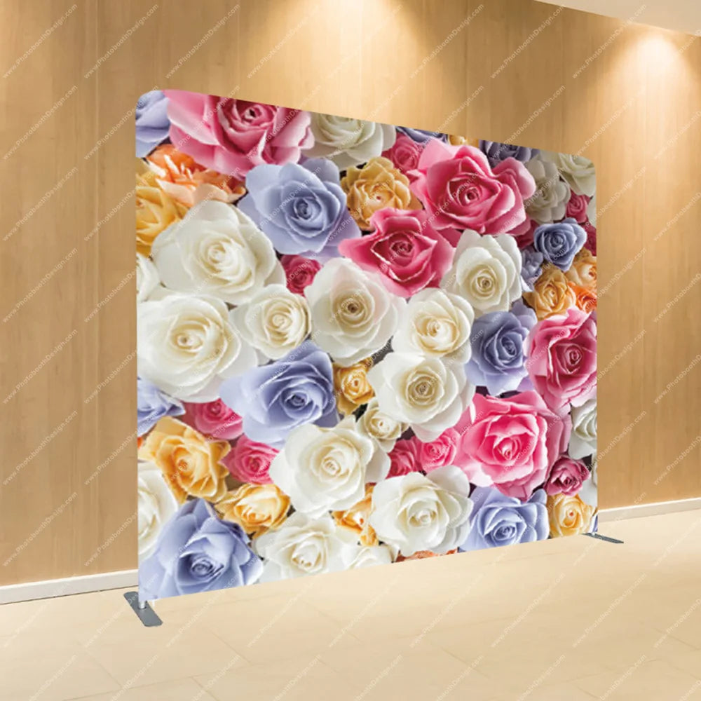 Pastel Rose Mix Wall – Pillow Cover Backdrop
