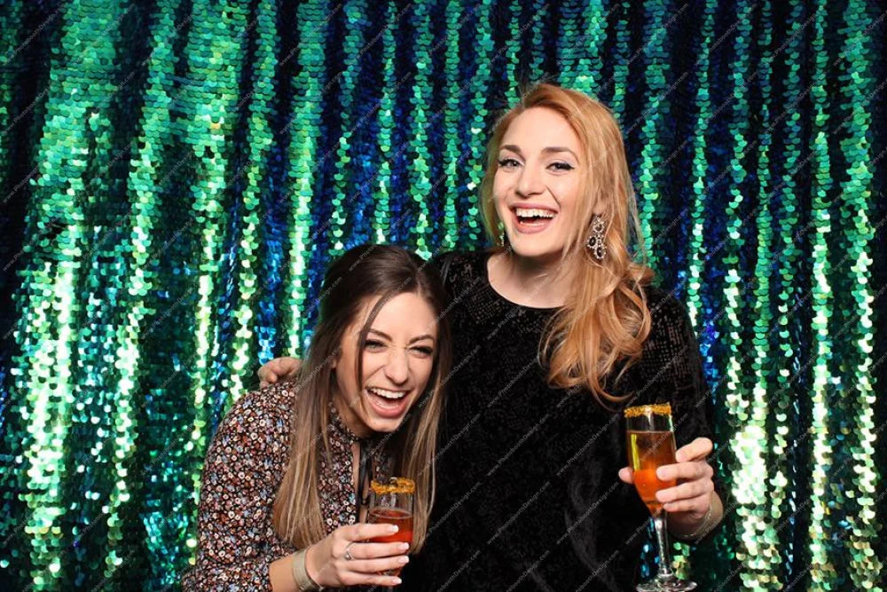 Peacock Blue Green Luxe Sequin Backdrops