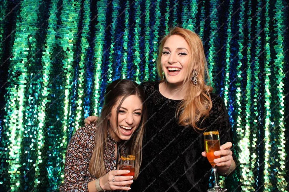 Peacock Blue Green Luxe Sequin Backdrops