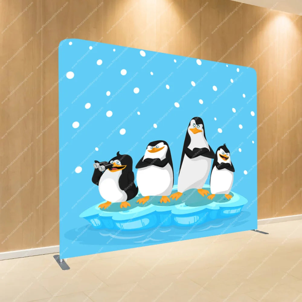 Penguins Winter - Pillow Cover Backdrop Backdrops