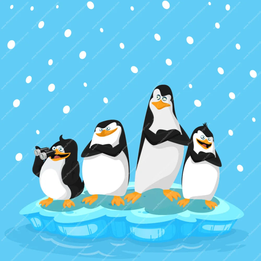 Penguins Winter - Pillow Cover Backdrop Backdrops
