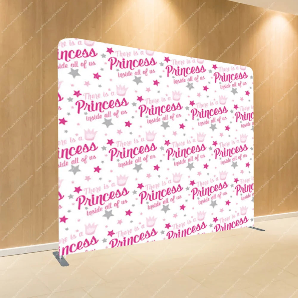 Pink Princess Script Pattern – Pillow Cover Backdrop