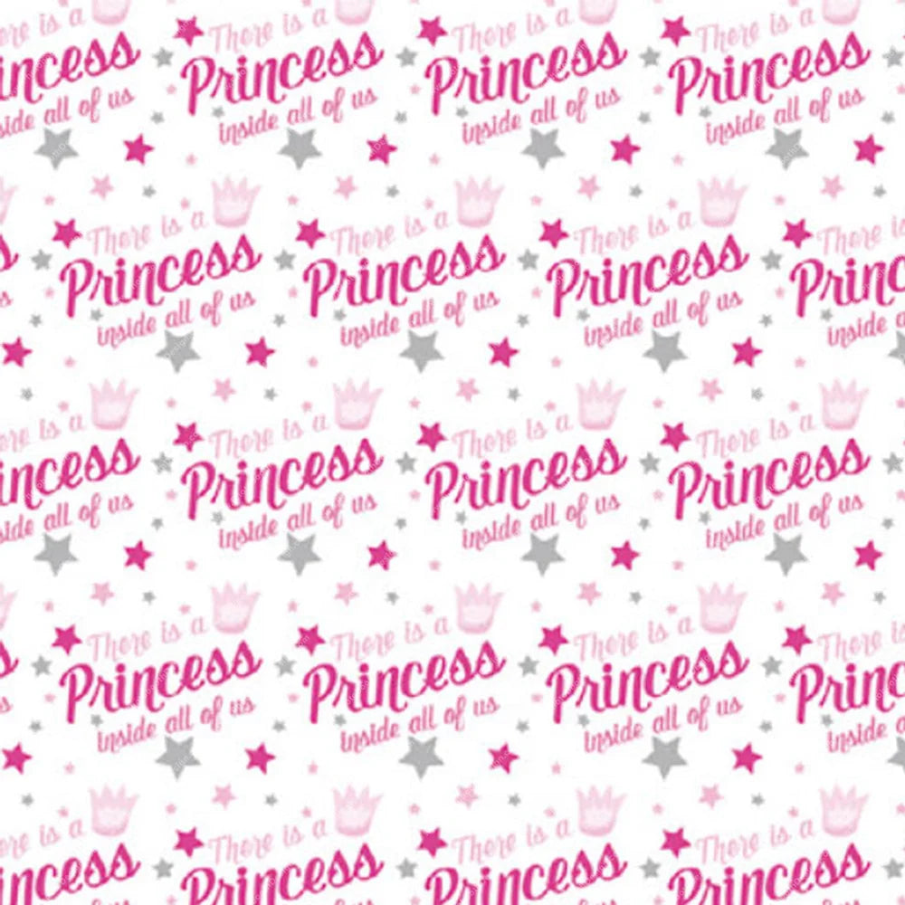 Pink Princess Script Pattern – Pillow Cover Backdrop