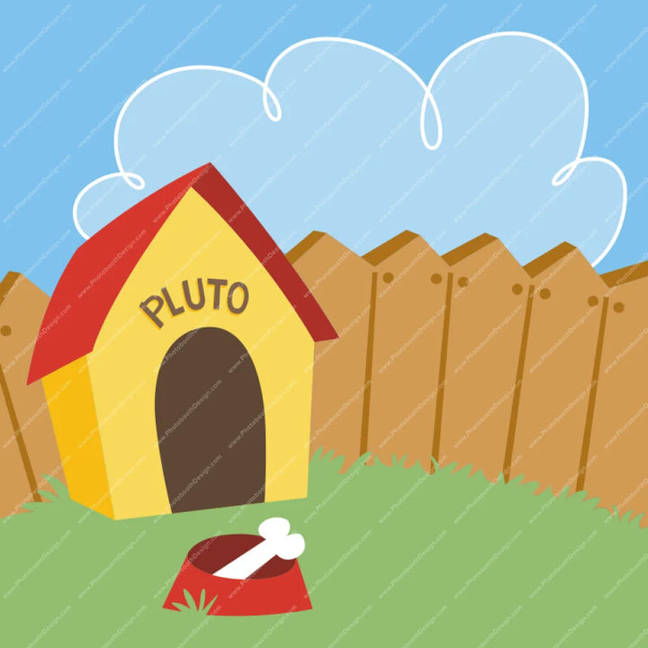 Pluto Dog Backyard - Pillow Cover Backdrop Backdrops