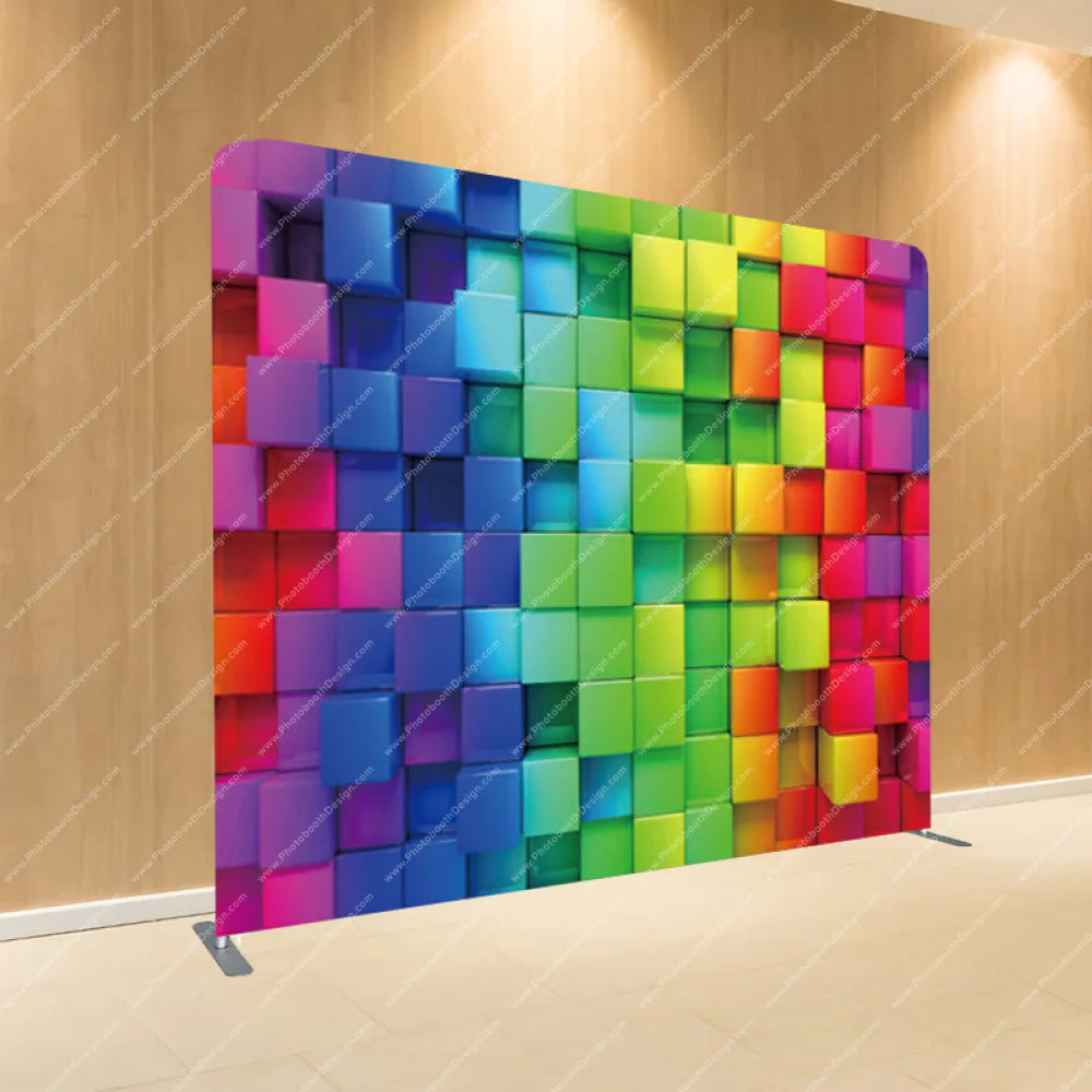 Rainbow Pixel Play - Pillow Cover Backdrop