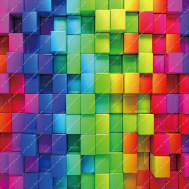 Rainbow Pixel Play - Pillow Cover Backdrop