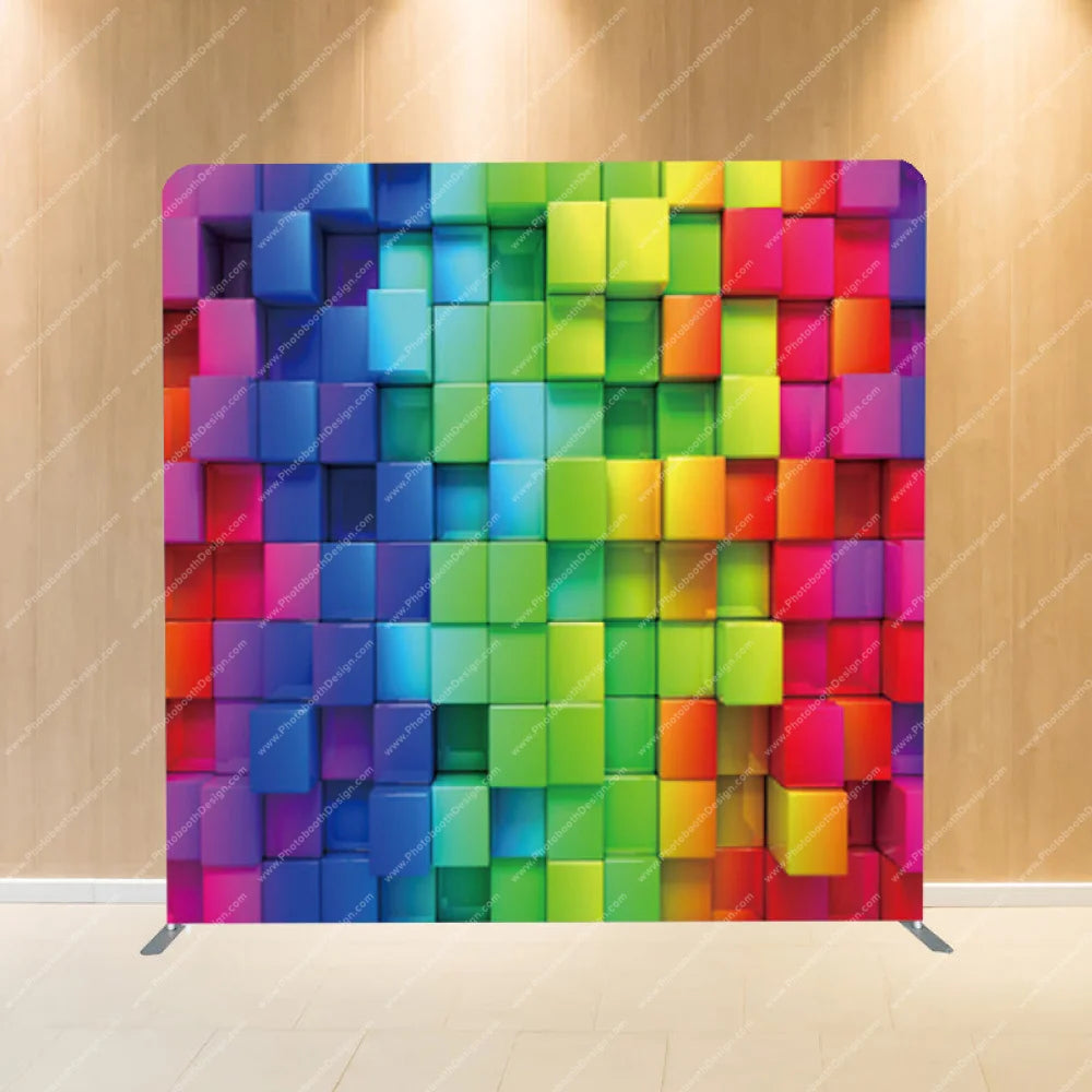 Rainbow Pixel Play - Pillow Cover Backdrop