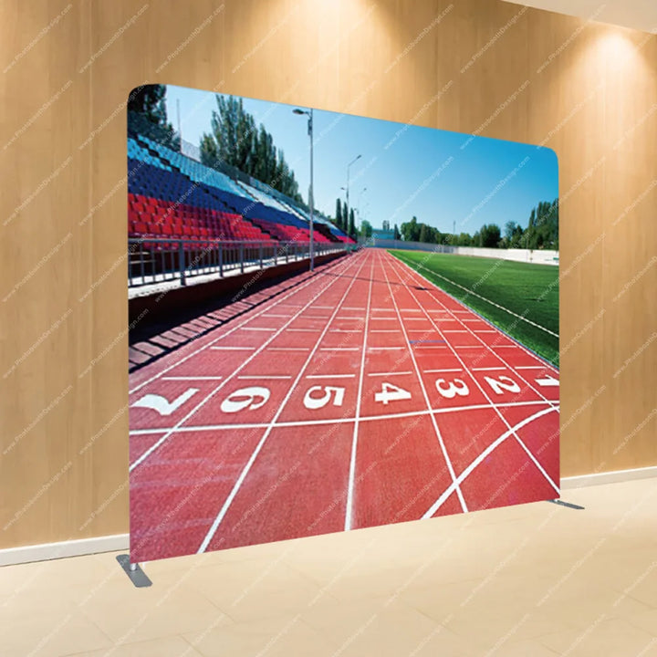 Red Running Track – Pillow Cover Backdrop