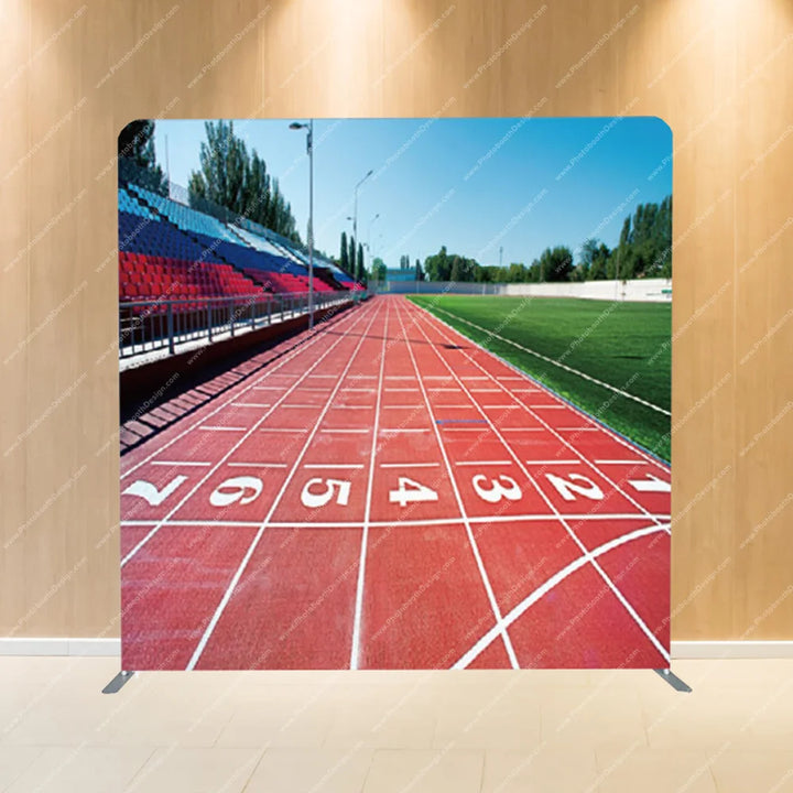 Red Running Track – Pillow Cover Backdrop