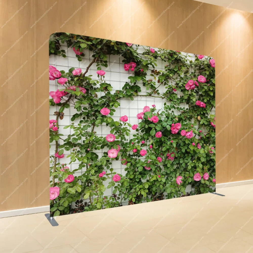 Rose Blossoms On Wall - Pillow Cover Backdrop Backdrops