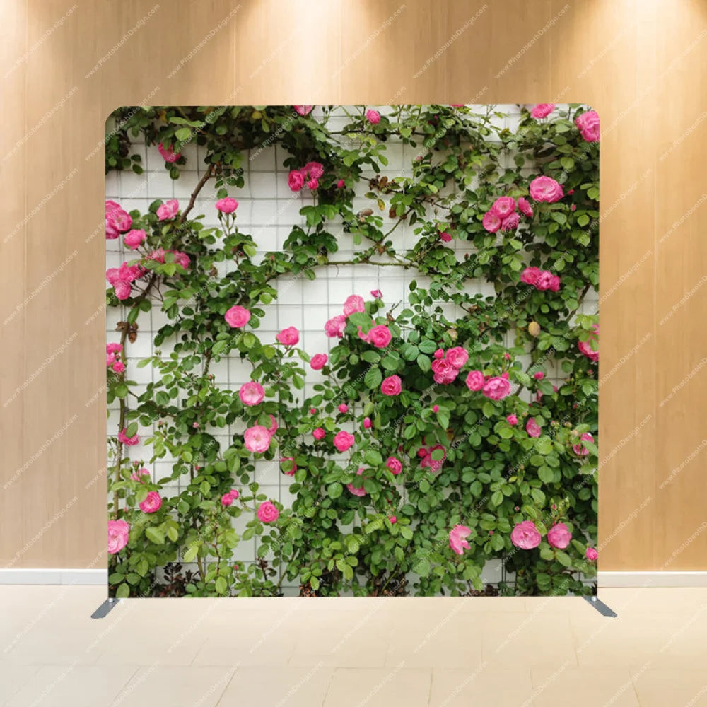 Rose Blossoms On Wall - Pillow Cover Backdrop Backdrops