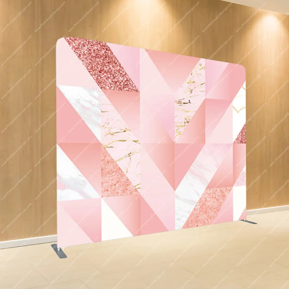 Rose Quartz Geometric Facets - Pillow Cover Backdrop