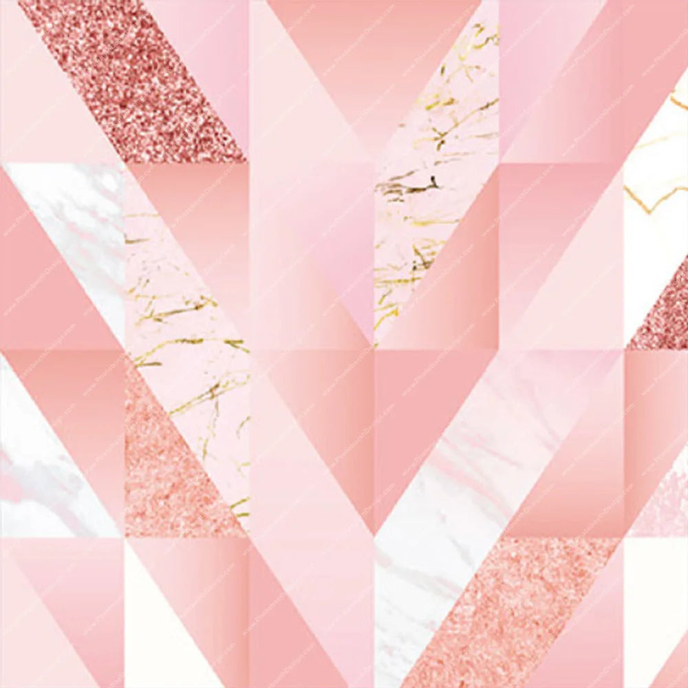 Rose Quartz Geometric Facets - Pillow Cover Backdrop