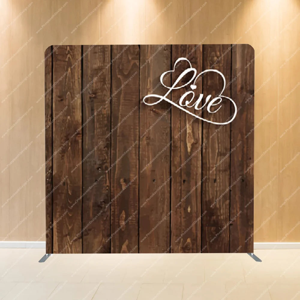 Rustic Wood with Love Script – Pillow Cover Backdrop