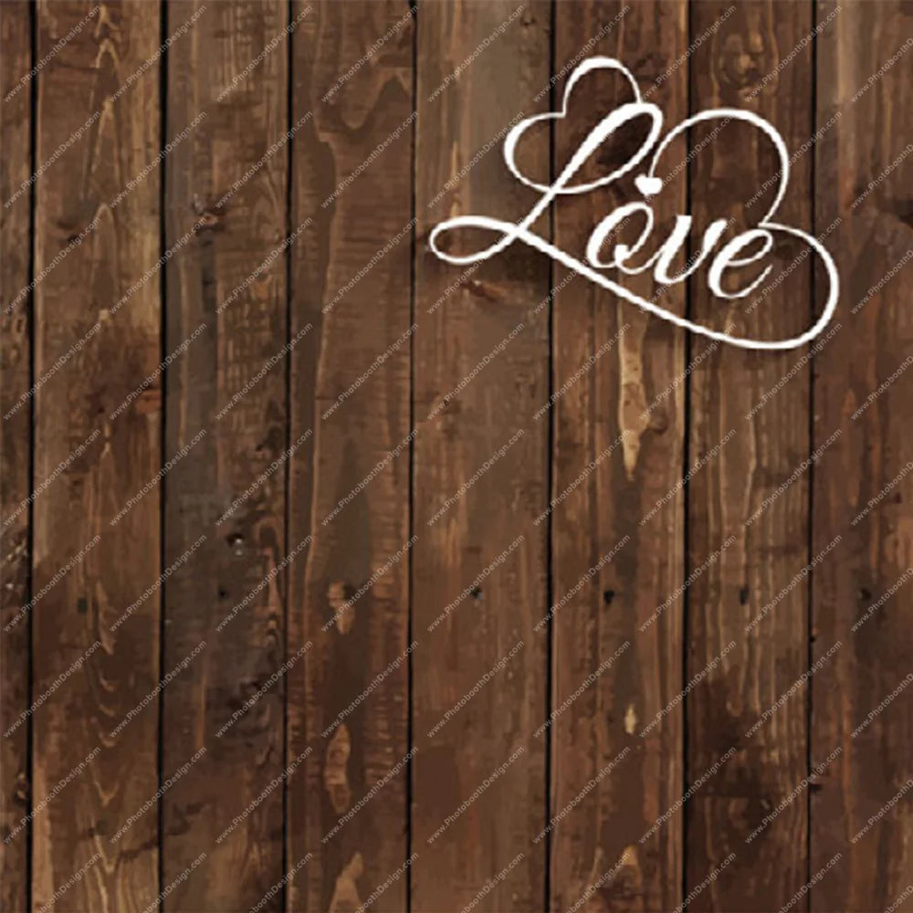 Rustic Wood with Love Script – Pillow Cover Backdrop