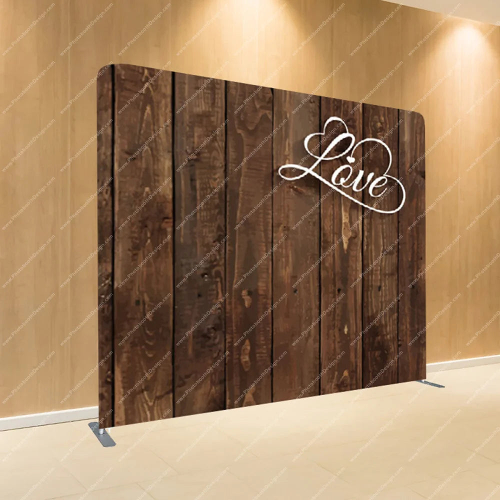 Rustic Wood with Love Script – Pillow Cover Backdrop