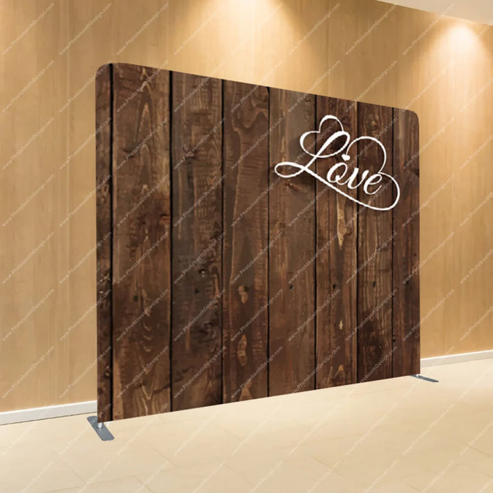 Rustic Wood with Love Script – Pillow Cover Backdrop