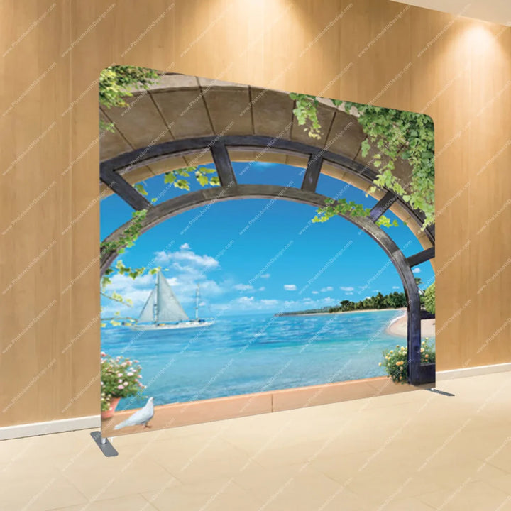 Seaside Archway View – Pillow Cover Backdrop